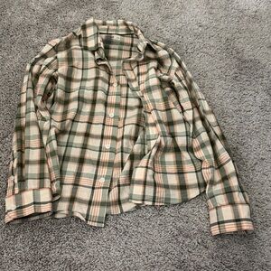 Cat & Jack Green and Cream Plaid Shirt